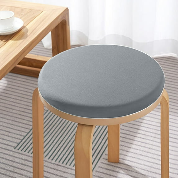 HBBKVI 14" × 14" Ice Silk Seat Cushion, Round Soft Chair Cushion, Comfortable Office Chair Mat Gray
