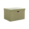 thumbnail image 1 of HBBKVI 14.5x10.5x10in Foldable Storage Box with Lid, Collapsible Linen/Cotton Fabric Organizer Bin for Closet, Bedroom, Wardrobe, 1 of 6