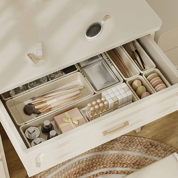 HBBKVI 15.1x6.3x2.4in Retractable Plastic Storage Box Drawer Organizer Stackable Organizer and Storage Organizer for Kitchen Pantry Dresser Organizer Multipurpose Storage Box