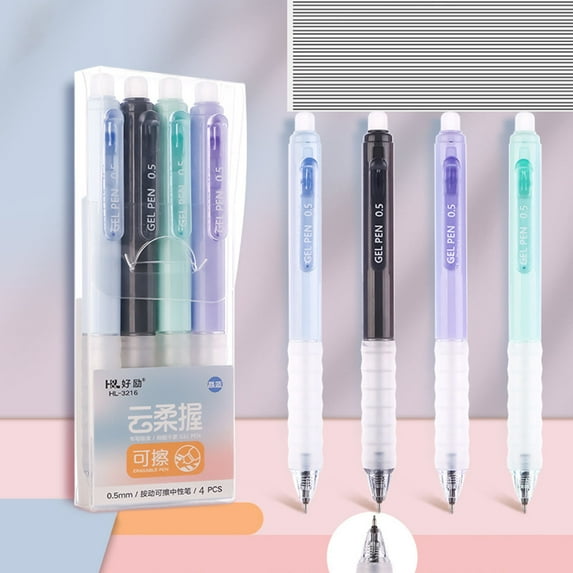 HBBKVI 16 Pcs Pens Set, 40ml Press The Erasable Pen Core 0.5 Crystal Blue Easy to Rub Hot Erasable Charcoal Erasable Erasable Pen