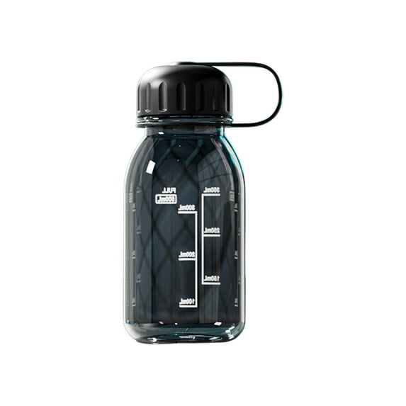 HBBKVI 17oz Water Bottle with Handle, Clear Water Bottle with Marker, Leak Proof Water Bottle Black