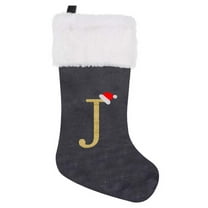 HBBKVI 19" Velvet Christmas Stockings with Initials, Personalized Monogram Christmas Tree Decorations, Xmas Pendants Candy Bags Hanging Gift Bags