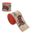 thumbnail image 1 of HBBKVI 2.5" Christmas Burlap Ribbon, Gnomes Santa Reindeer Pattern Ribbon, Gift Wrapping Ribbons, 6.6 feet, 1 of 3