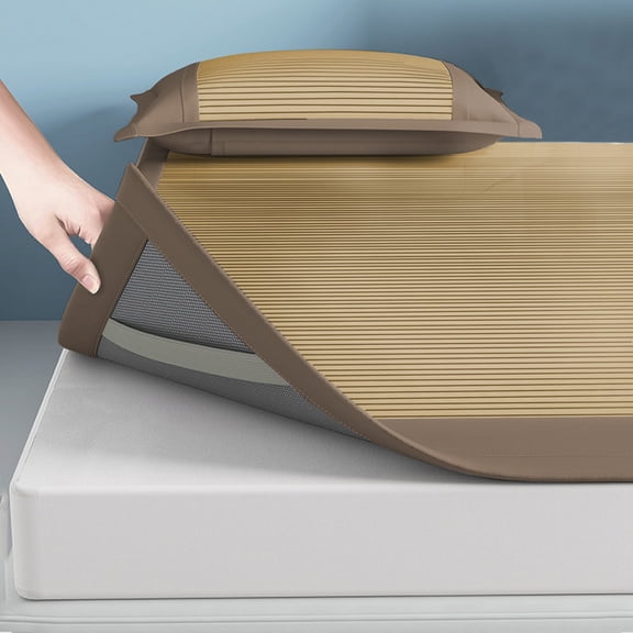 HBBKVI 2 Pcs Bed Sheets Set, Summer Rattan Sleeping Mat for Home Apartment School, Easy Care Comfy Bedding Sheets Brown