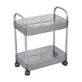 thumbnail image 1 of HBBKVI 2 Tier Rolling Storage Cart Two Tier Kitchen Bathroom Living Room Shelf Floor Storage Rack Multi-Layer Transparent Storage Cabinet Movable Trolley, 1 of 6