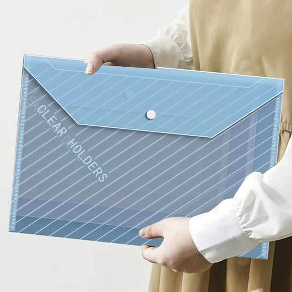 HBBKVI 20 Pack File Folders, Plastic File Folders for Documents Filing A4 Folders Envelopes with Snap Closure Clear Envelopes Pouches Folder Organizer Document Holders