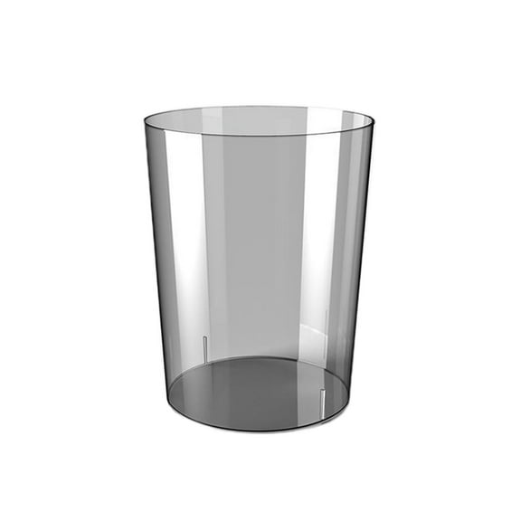 HBBKVI 3.2 Gallon Transparent Plastic Trash Can, Round Trash Can for Home Office, Gray