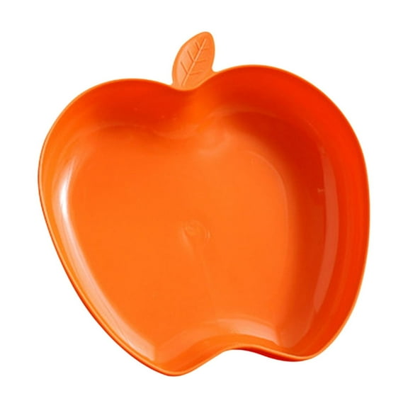 HBBKVI 3" Apple Shaped Plates, Plastic Plates for Cake Salad Snack, Orange