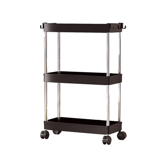 HBBKVI 3-Tier Rolling Crevice Storage Rack Three Layer Movable Crevice Storage Rack Multi-layer Pulley Storage Rack Thick Plastic Suitable for Bathroom and Kitchen Crevices