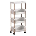 thumbnail image 1 of HBBKVI 3 Tier Rolling Storage Cart with Wheels & 4 Hooks, 12.6x9.5x22.4in/12.6x9.5x33.3in/12.6x9.5x43.9in Organizer Rack for Living Room Bedroom Kitchen, 1 of 6