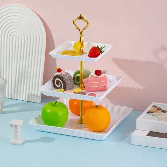 HBBKVI 3 Tier Serving Tray Multi-layer Candy Wedding Ktv Living Room Fruit Dry Fruit Refreshment Three-layer Fruit
