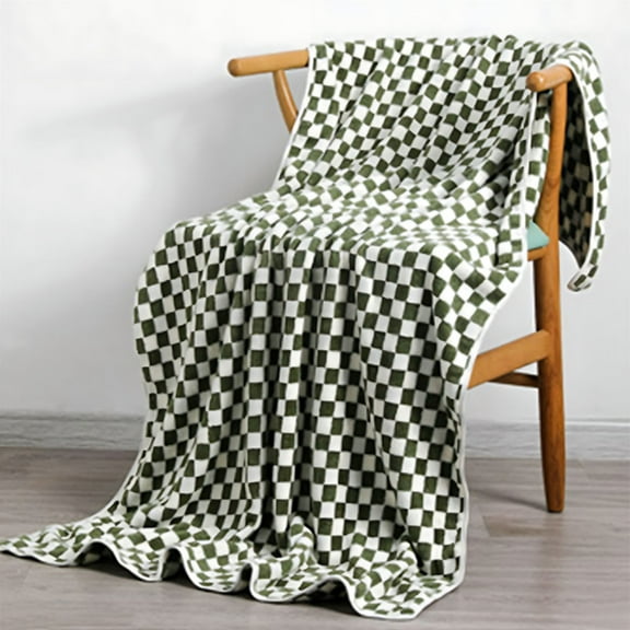 HBBKVI 32" x 59" Green Bath Towels, Checkerboard Grids Velvet, Ultra Soft, Highly Absorbent, Quick Dry, Shed-Resistant, for Bathroom, Gym, Spa Use