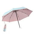 thumbnail image 1 of HBBKVI 38" Rain Umbrella, 8 Ribs Folding Mini Umbrella for Kids Adults, Portable Windproof Travel Umbrella, Parasol, Blue & Pink, 1 of 6
