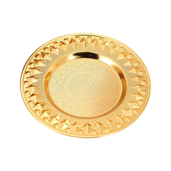 HBBKVI 4" European Style Plates, Metal Dessert Plates for Cake Fruit Salad