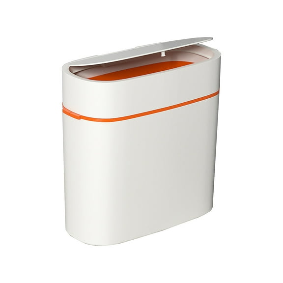 HBBKVI 4 Gallon Plastic Popup Lid Trash Can, Slim Trash Can for Bathroom Kitchen Living Room