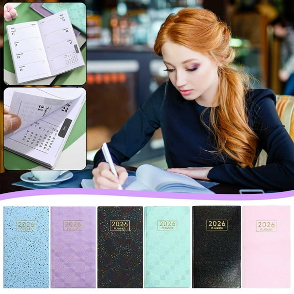 HBBKVI 4 Pack Notebook, A7 Mini Notebook Organizer Planner Daily Planner Notebook Travel Diary