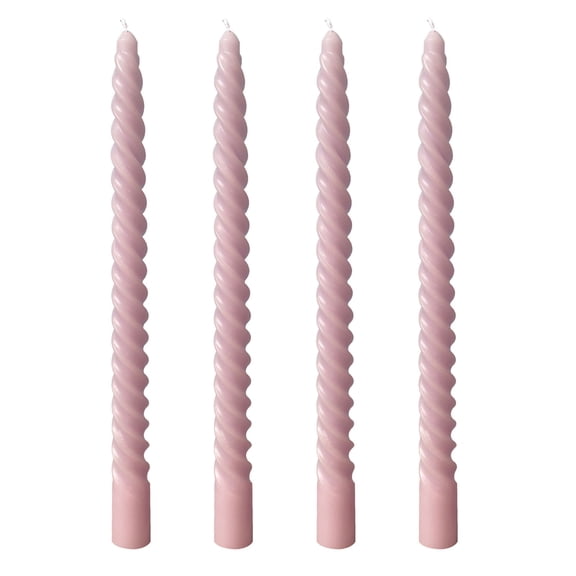 HBBKVI 4 Pcs Candles 10", Single Wick Taper Candle for Dining Party Wedding, Unscented Candles Pink