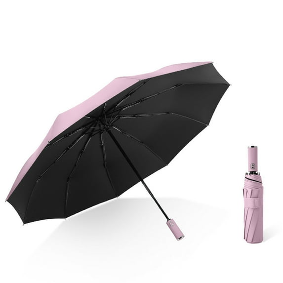HBBKVI 41" Umbrella, 10 Ribs Auto Open Umbrella for Rain Travel Outdoor, Windproof Folding Parasol Umbrella, Pink