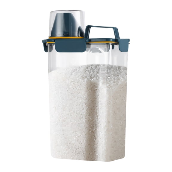 HBBKVI 5.1qt Plastic Food Storage Container Plastic Transparent Tank, Rice Storage Barrel, Household Food Container Grain Storage Box for Oatmeal, Grain, Cereal, Pasta, Flour