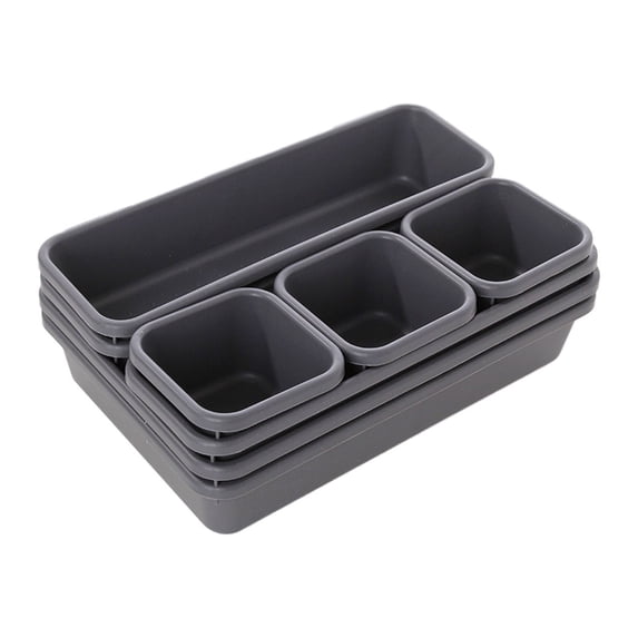 HBBKVI 8 Pcs Plastic Der Organizer Set, 3 Sizes 8 Piece Drawer Organizer, 3 Sizes Multi-Functional Drawer Organizer for Cosmetics, Kitchen, Bedroom, Bathroom and Office