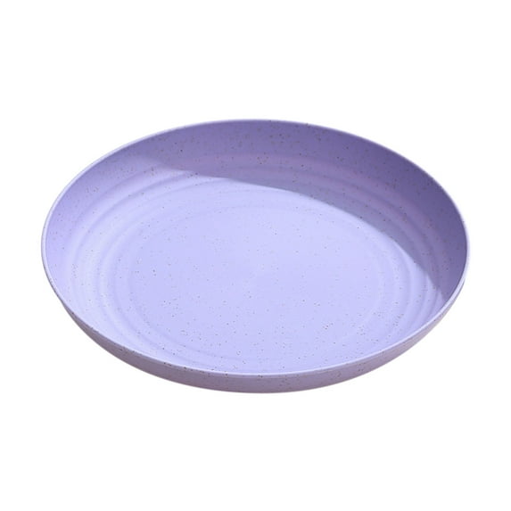 HBBKVI 9" Plastic Plates, Round Dinner Plates for Cake Salad Fruit, Purple