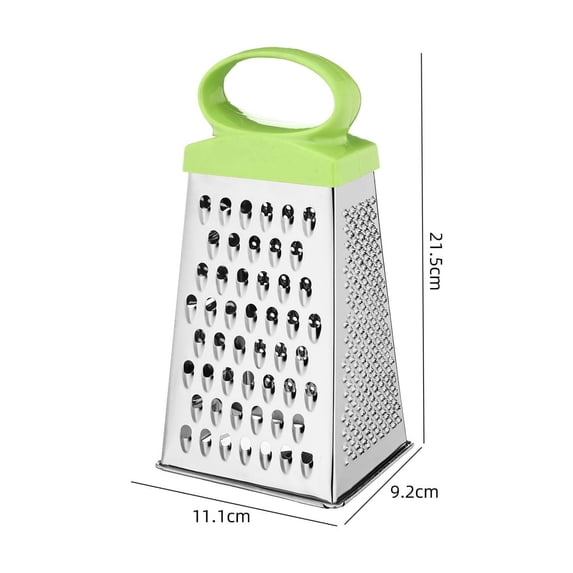 HBBKVI 9in Stainless Steel Box Grater with 4 Grating Surfaces and Handle - Multiuse Kitchen Tool for Cheese, Vegetables, Chocolate, Dishwasher Safe