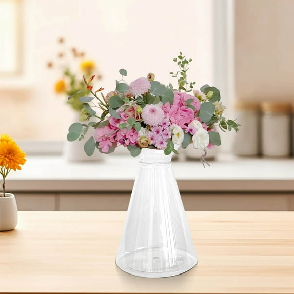 HBBKVI Acrylic Transparent Plastic Hand Crafted Flower Bouquet Bottle Vase for Raising and Waking Up Flower Bouquet Flower Arrangement Bottlebucket Decorative Vase for Flower Arrangement