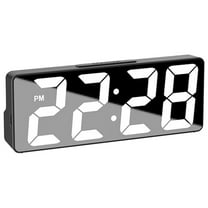 HBBKVI Alarm Clock, Adjustable Brightness Auto Dimming Digital Clock for Bedroom Living Room, Dual Alarm Snooze Digital Clock, Black