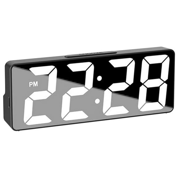 HBBKVI Alarm Clock, Adjustable Brightness Auto Dimming Digital Clock for Bedroom Living Room, Dual Alarm Snooze Digital Clock, Black