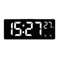 HBBKVI Alarm Clock, Voice Controlled Dual Alarm Digital Clock for Adults Kids, Adjustable Birghtness Snooze Alarm Clock, White