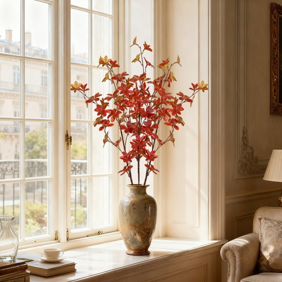 HBBKVI Artificial Lemon Tree Branch, Realistic Flower with Metal Wire for Home Decor, Easter Spring Decor, 35.4in Tall