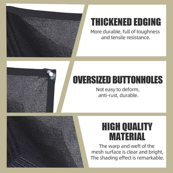 HBBKVI Awning 118" × 236", Sun Shade Sail for Backyard Balcony Courtyard Patio, Sun Protection Swimming Pool Sun Shade Cloth Outdoor Shades for Patio Black