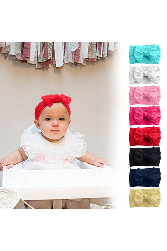 Baby Headbands Soft Nylon Hairbands Hair Bows for Newborns Infants Toddlers and Baby Elastic Hairbands for Daily Wear
