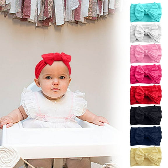 HBBKVI Baby Headbands Soft Nylon Hairbands Hair Bows for Newborns Infants Toddlers and Baby Elastic Hairbands for Daily Wear