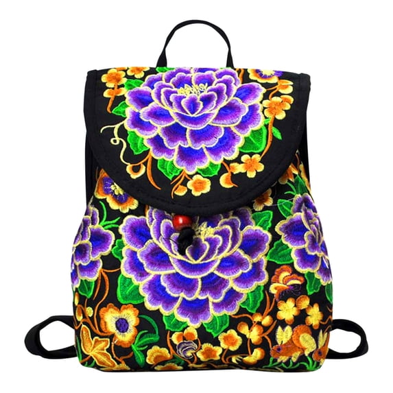 HBBKVI Backpack, Ethnic Style Bag Embroidered Small Backpack Yunnan Embroidered Bag Embroidered Shoulders Bag