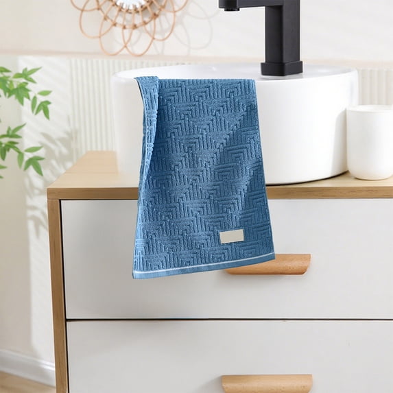 HBBKVI Bath Towel, 100% Cotton, Ultra Soft and Highly Absorbent, Thickened Design, 13x30 Inch, for Bathroom, Gym, Travel, Home, Blue