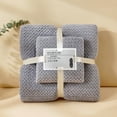 thumbnail image 1 of HBBKVI Bath Towels Set, 2-Piece Microfiber Towels for Bathroom, Ultra Soft & Non-Shedding, Includes 27.6x55.1 Inch Bath Towel and 13.4x29.1 Inch Hand Towel, Gray, 1 of 5