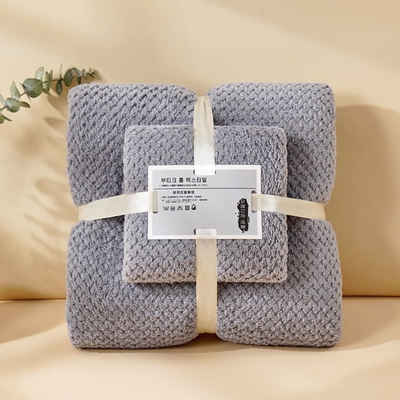 HBBKVI Bath Towels Set, 2-Piece Microfiber Towels for Bathroom, Ultra Soft & Non-Shedding, Includes 27.6x55.1 Inch Bath Towel and 13.4x29.1 Inch Hand Towel, Gray