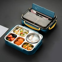 HBBKVI Bento Box 1500ML Five-Compartment Stainless Steel Lunch Box for Office Workers andLightweight Lunch Box with Compartments for Water Heating and Soup 50.7oz Leak-Proof Bento Box