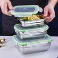 thumbnail image 1 of HBBKVI Bento Box 304 Stainless Steel Refrigerator Sealed Box with Lid Organizer Rectangular Bento Box Lunch Box 30.4oz Leak-Proof Bento Box, 1 of 9