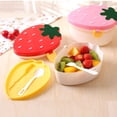 thumbnail image 1 of HBBKVI Bento Box Cute Strawberry Shape Lunch Box with Fork Spoon 2 Layer Food Grade Large Capacity Food Fruit Storage Bento Box 33.8oz Leak-Proof Bento Box, 1 of 6