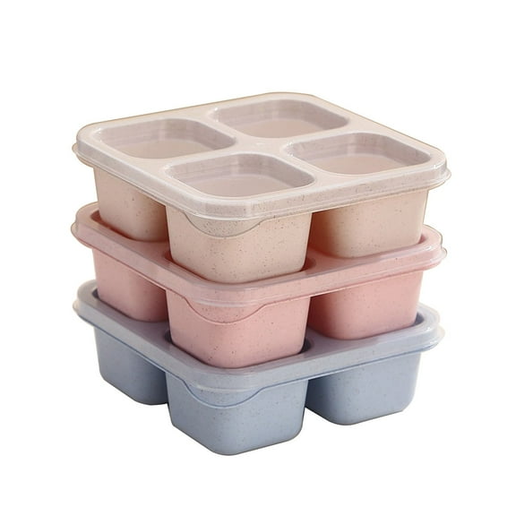 HBBKVI Bento Box INS Stacked Divider Lunch Box Set Snack Bento Box Microwave Adult Travel Bento Box 20.3oz Leak-Proof Bento Box