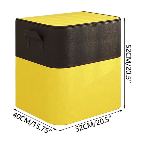HBBKVI Black Yellow Large-Capacity 24x16x15in Storage Bag with Lid, 24 Gal Non-Woven Fabric Organizer for Clothes Bedding