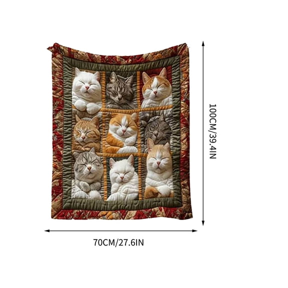 HBBKVI Bohemian Cat Pattern Throw Blanket Comfortable Bohemian Blanket with Cats Patterns