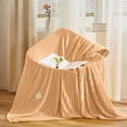 thumbnail image 1 of HBBKVI Breathable Cooling Fleece Throw Blanket, 28"x39", Lightweight and Soft for Hot Sleepers, All-Season Use on Couch, Bed, Travel, Khaki, 1 of 6