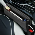 thumbnail image 1 of HBBKVI Car Seat Storage Box Automotive Console Side Pocket Car Seat Filler Organizer Car Front Seat Side Leather Storage Pockets for Phone Money Cards Ke, 1 of 3