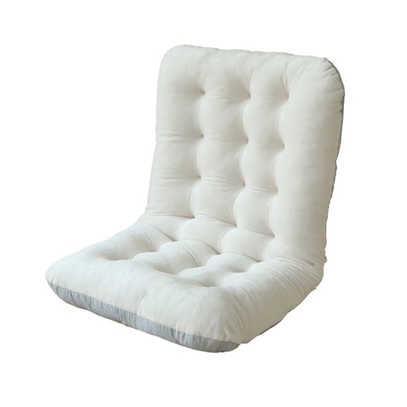 HBBKVI Chair Cushion with Backrest, Thickened Soft Seat Cushion for Office Dining Computer Chairs, Non-Slip Ties, 31x18 Inches, White, Washable Cover