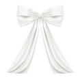 thumbnail image 1 of HBBKVI 24in Pre-Tied Christmas Bows with 32in Tail, Large White Satin Bow for Tree Door Wall, Elegant Party Wedding Decor, 1 of 6