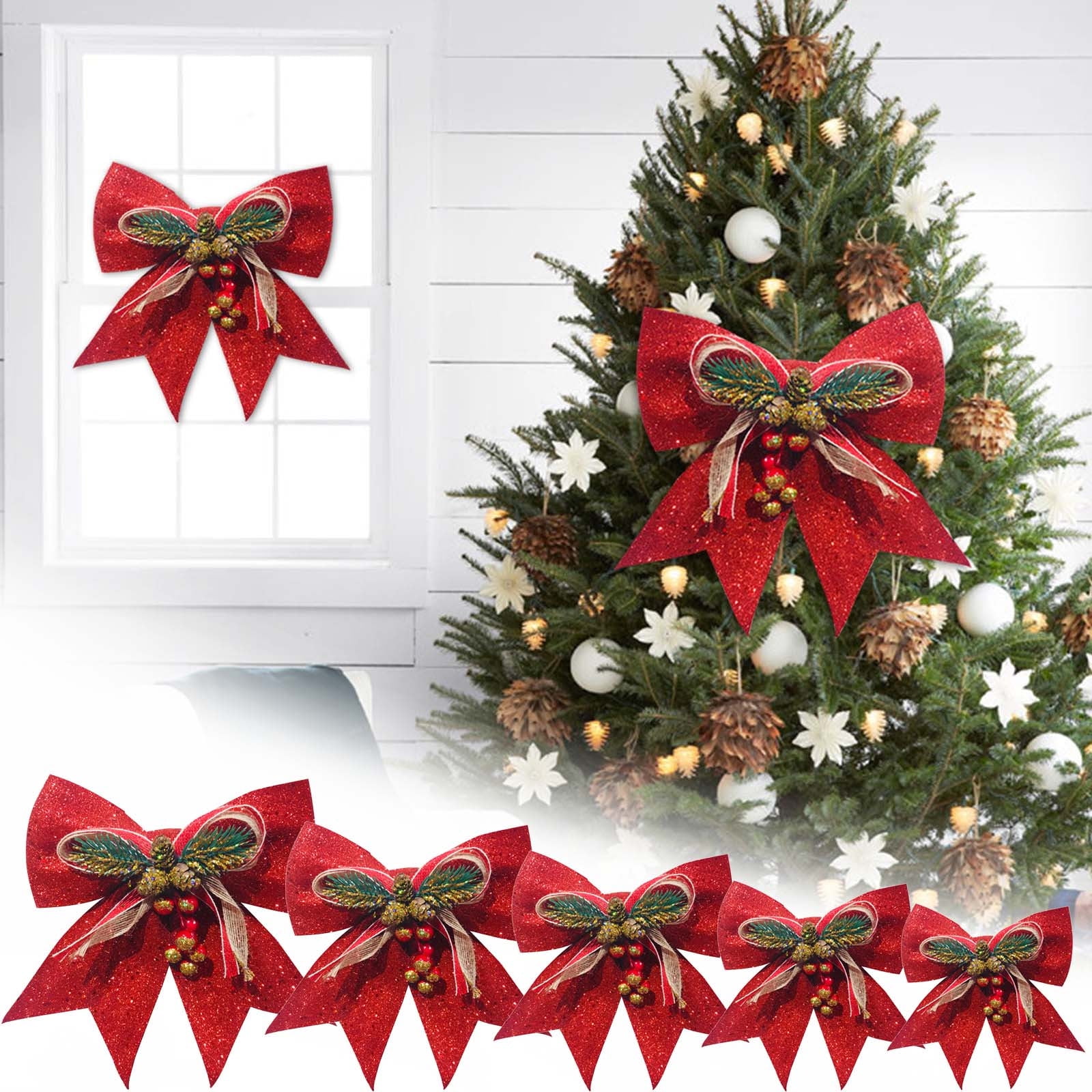 HBBKVI Christmas Bows Christmas Holiday Decorations Large Three — free download
