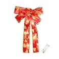 thumbnail image 1 of HBBKVI 12.6x8.7in Christmas Bow with Warm LED Lights, Red Ribbon Bow for Tree Wreath, Indoor Outdoor Decoration, 1 of 6